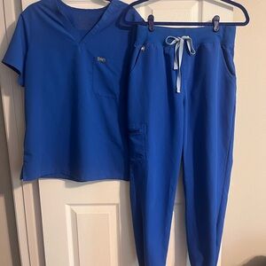 Figs Royal Blue Women's Jogger Set